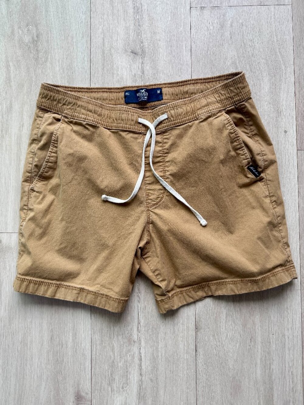 Hollister Jogger Short 5" Khaki Tan Cotton Stretch Medium